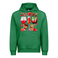 Emerald valentines day wine glasses Urban Hoodie - NancyCooperArtShop