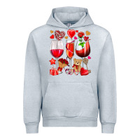 Heather Grey valentines day wine glasses Urban Hoodie - NancyCooperArtShop