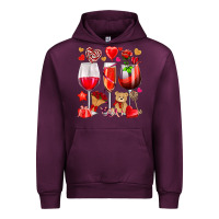 Mauve Wine valentines day wine glasses Urban Hoodie - NancyCooperArtShop