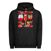 Pigment Black valentines day wine glasses Urban Hoodie - NancyCooperArtShop