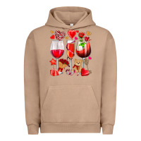 Pigment Burro valentines day wine glasses Urban Hoodie - NancyCooperArtShop