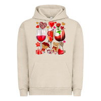 Pigment French Oak valentines day wine glasses Urban Hoodie - NancyCooperArtShop