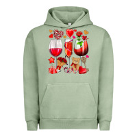 Pigment Oil Green valentines day wine glasses Urban Hoodie - NancyCooperArtShop