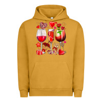Pigment Peanut Butter valentines day wine glasses Urban Hoodie - NancyCooperArtShop
