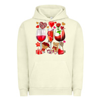 Pigment Pistachio valentines day wine glasses Urban Hoodie - NancyCooperArtShop