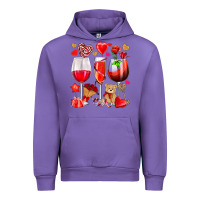 Tulip valentines day wine glasses Urban Hoodie - NancyCooperArtShop