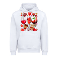 White valentines day wine glasses Urban Hoodie - NancyCooperArtShop