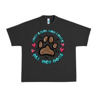 Pigment Black just a girl who loves all her dogs Urban Heavy Tee - MaliasSmallBusiness