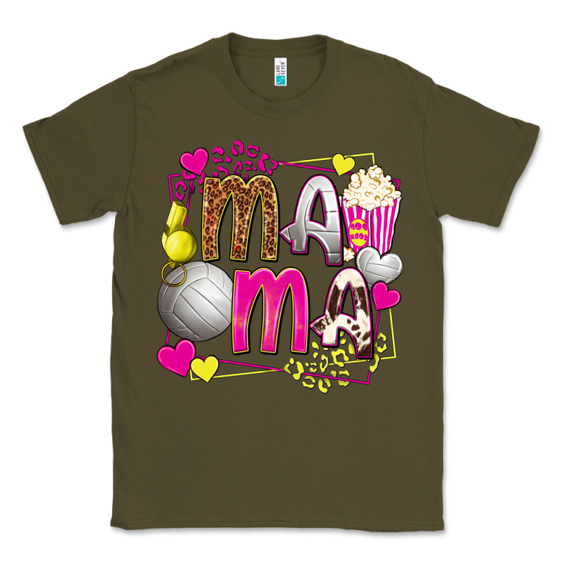 Mama Volleyball With Popcorn Classic Tee by texasbilliewilder | Teevron