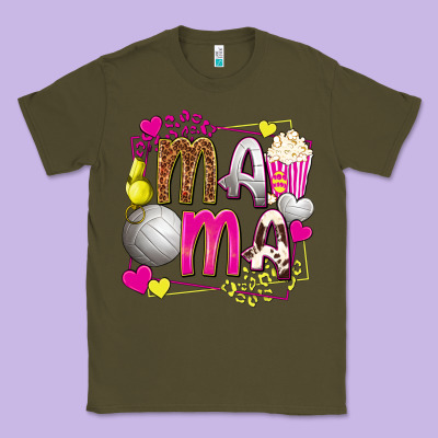 Mama Volleyball With Popcorn Classic Tee Designed By Texasbilliewilder