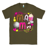 Army Green mama volleyball with popcorn Classic Tee - texasbilliewilder