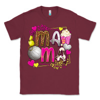 Burgundy mama volleyball with popcorn Classic Tee - texasbilliewilder