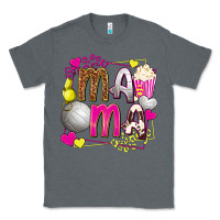 Charcoal Heather mama volleyball with popcorn Classic Tee - texasbilliewilder