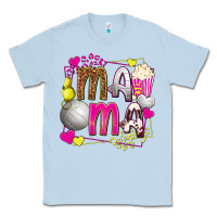 Dusty Blue mama volleyball with popcorn Classic Tee - texasbilliewilder