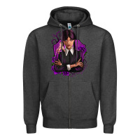 Charcoal Heather wednesday Zipper Hoodie - Zillion Design Studio