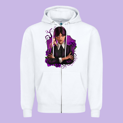 Wednesday Zipper Hoodie Designed By Zillion Design Studio