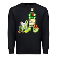 Black gin tonic bottle and cocktail Premium Sweatshirt - AdoDesignShop