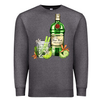 Charcoal Heather gin tonic bottle and cocktail Premium Sweatshirt - AdoDesignShop