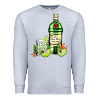 Heather Grey gin tonic bottle and cocktail Premium Sweatshirt - AdoDesignShop