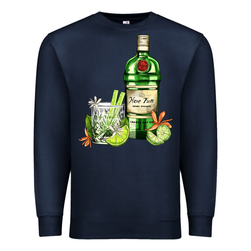 Gin Tonic Bottle And Cocktail Premium Sweatshirt by AdoDesignShop | Teevron