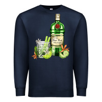 Navy gin tonic bottle and cocktail Premium Sweatshirt - AdoDesignShop