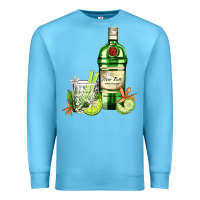 Ocean Blue gin tonic bottle and cocktail Premium Sweatshirt - AdoDesignShop