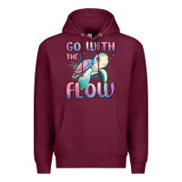 Burgundy go with flow turtle Premium Hoodie - MaliasSmallBusiness