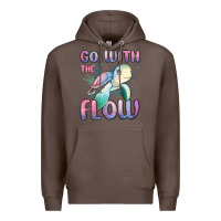 Coffee go with flow turtle Premium Hoodie - MaliasSmallBusiness