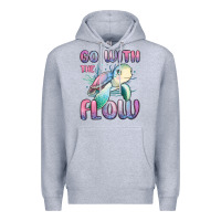 Heather Grey go with flow turtle Premium Hoodie - MaliasSmallBusiness