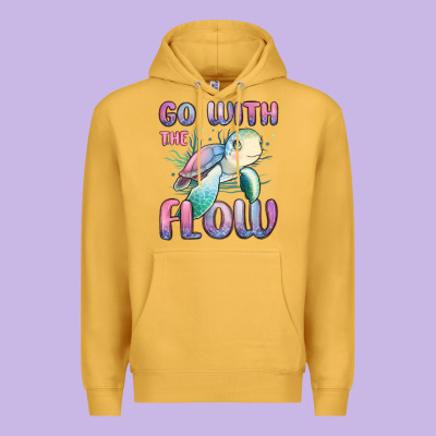 Go With Flow Turtle Premium Hoodie Designed By Maliassmallbusiness