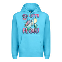 Ocean Blue go with flow turtle Premium Hoodie - MaliasSmallBusiness