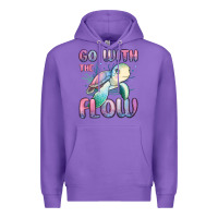 Purple go with flow turtle Premium Hoodie - MaliasSmallBusiness