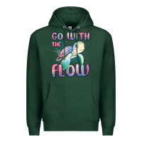 Sports Green go with flow turtle Premium Hoodie - MaliasSmallBusiness