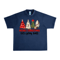 Navy merry christmas let s play ball baseball Urban Heavy Tee - MaliasSmallBusiness