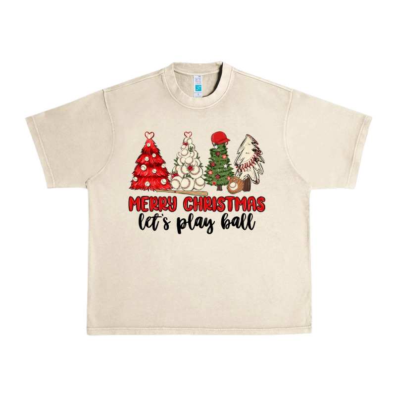 Merry Christmas Let S Play Ball Baseball Urban Heavy Tee by MaliasSmallBusiness | Teevron