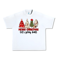 White merry christmas let s play ball baseball Urban Heavy Tee - MaliasSmallBusiness