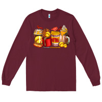 Burgundy softball coffee cups Long Sleeve Tee - AdoDesignShop