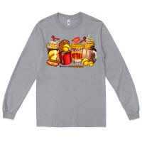 Heather Grey softball coffee cups Long Sleeve Tee - AdoDesignShop