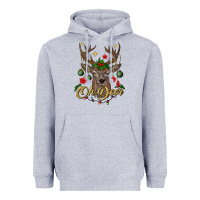 Heather Grey oh deer Christmas Heavyweight Hoodie - BundleAndBundleShop