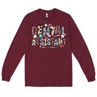 Burgundy dental assistant Long Sleeve Tee - Zillion Design Studio