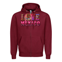 Burgundy love mexico Zipper Hoodie - CTS Tumbler Store