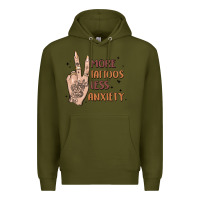Army Green more tattoos less anxiety Premium Hoodie - MaliasSmallBusiness