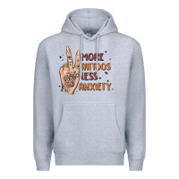 Heather Grey more tattoos less anxiety Premium Hoodie - MaliasSmallBusiness