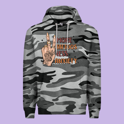More Tattoos Less Anxiety Premium Hoodie Designed By Maliassmallbusiness