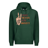 Sports Green more tattoos less anxiety Premium Hoodie - MaliasSmallBusiness