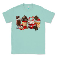 Seafoam Chocolate Love Coffee Cups Classic Tee - FaDigitalArtStudio