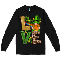 Black st patricks day gnomes shamrock love Long Sleeve Tee - RanaPortraitStore