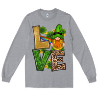 Heather Grey st patricks day gnomes shamrock love Long Sleeve Tee - RanaPortraitStore