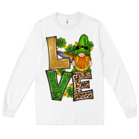 White st patricks day gnomes shamrock love Long Sleeve Tee - RanaPortraitStore