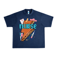 Navy nurse lightning bolt Urban Heavy Tee - MaliasSmallBusiness